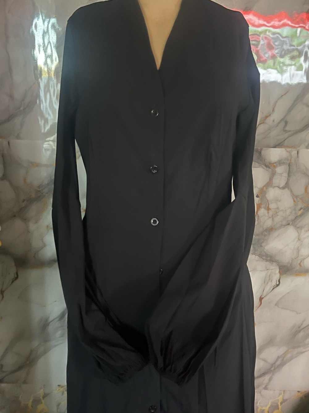 Classic Black Button-Front Women’s Dress